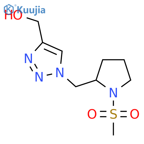 (1-((1-(methylsulfonyl)pyrrolidin-2-yl)methyl)-1H-1,2,3-triazol-4-yl)methanol structure