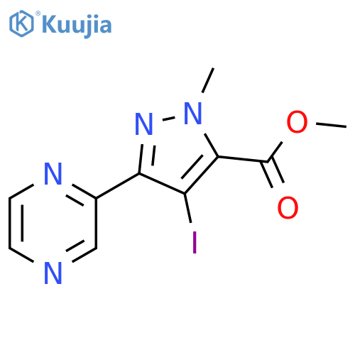 methyl 4-iodo-1-methyl-3-(pyrazin-2-yl)-1H-pyrazole-5-carboxylate structure
