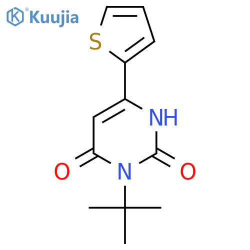 3-Tert-butyl-6-(thiophen-2-yl)-1,2,3,4-tetrahydropyrimidine-2,4-dione structure