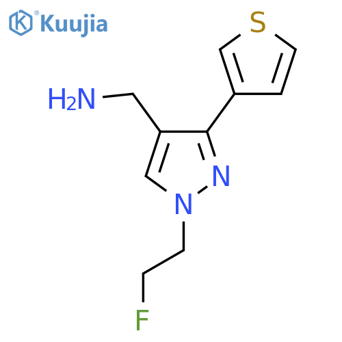 (1-(2-fluoroethyl)-3-(thiophen-3-yl)-1H-pyrazol-4-yl)methanamine structure