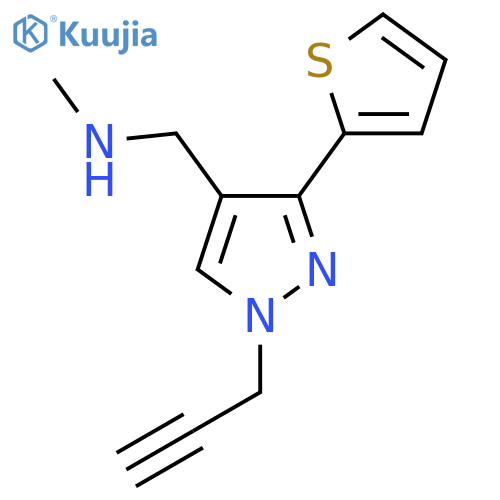 N-Methyl-1-(1-(prop-2-yn-1-yl)-3-(thiophen-2-yl)-1H-pyrazol-4-yl)methanamine structure