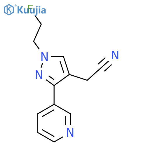 2-(1-(2-fluoroethyl)-3-(pyridin-3-yl)-1H-pyrazol-4-yl)acetonitrile structure
