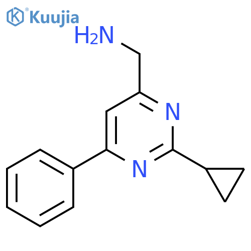 (2-Cyclopropyl-6-phenylpyrimidin-4-yl)methanamine structure