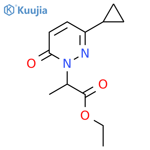 Ethyl 2-(3-cyclopropyl-6-oxo-1,6-dihydropyridazin-1-yl)propanoate structure