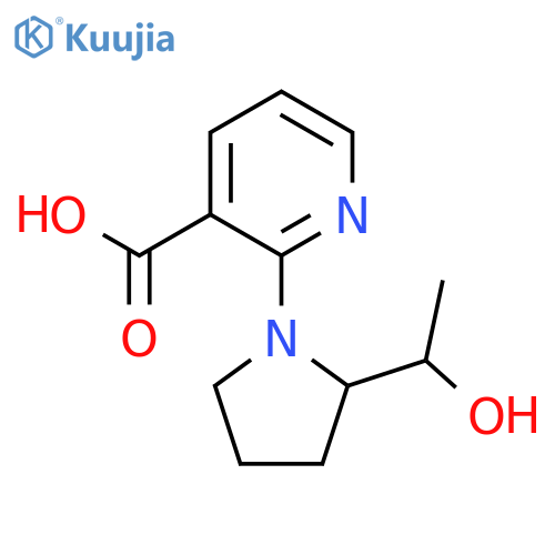 2-(2-(1-Hydroxyethyl)pyrrolidin-1-yl)nicotinic acid structure