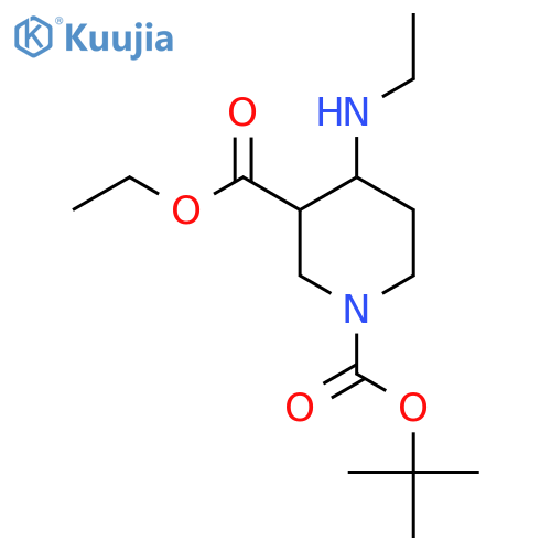 1-(Tert-butyl) 3-ethyl 4-(ethylamino)piperidine-1,3-dicarboxylate structure