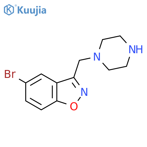 5-Bromo-3-(piperazin-1-ylmethyl)benzo[d]isoxazole structure
