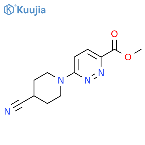 Methyl 6-(4-cyanopiperidin-1-yl)pyridazine-3-carboxylate structure