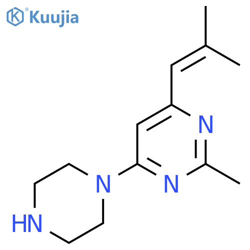 2-Methyl-4-(2-methylprop-1-en-1-yl)-6-(piperazin-1-yl)pyrimidine structure