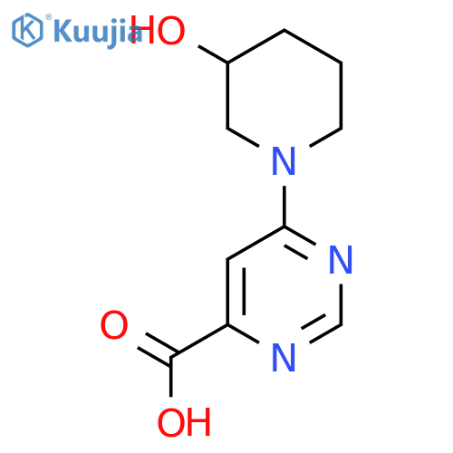 6-(3-Hydroxypiperidin-1-yl)pyrimidine-4-carboxylic acid structure
