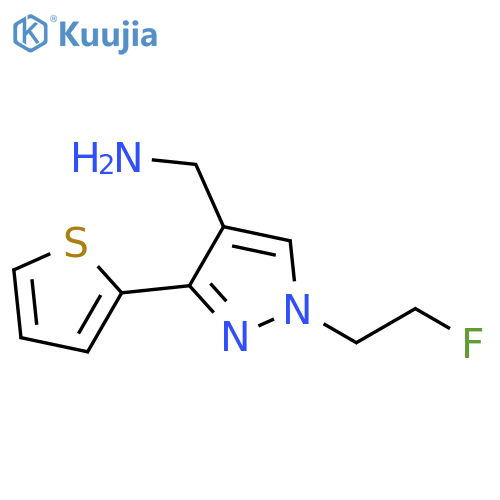 (1-(2-fluoroethyl)-3-(thiophen-2-yl)-1H-pyrazol-4-yl)methanamine structure