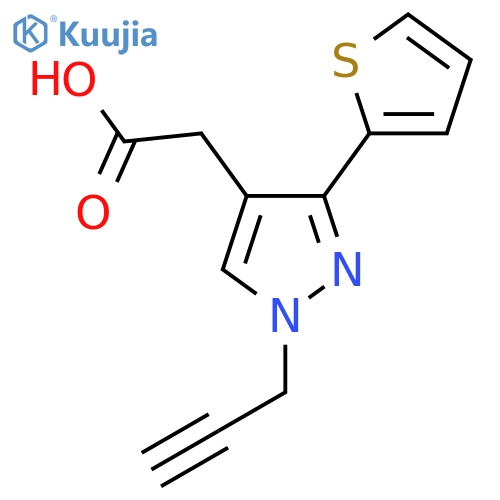 2-(1-(Prop-2-yn-1-yl)-3-(thiophen-2-yl)-1H-pyrazol-4-yl)acetic acid structure