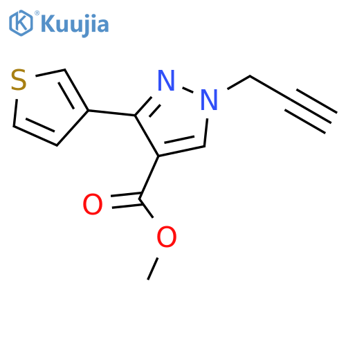 methyl 1-(prop-2-yn-1-yl)-3-(thiophen-3-yl)-1H-pyrazole-4-carboxylate structure