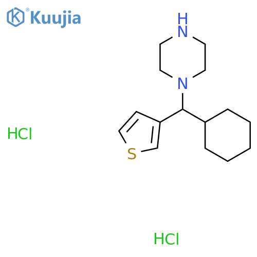 1-(Cyclohexyl(thiophen-3-yl)methyl)piperazine dihydrochloride structure