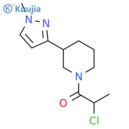2-chloro-1-(3-(1-methyl-1H-pyrazol-3-yl)piperidin-1-yl)propan-1-one structure
