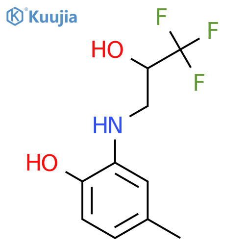 4-methyl-2-(3,3,3-trifluoro-2-hydroxypropyl)aminophenol structure