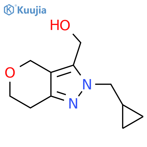 (2-(Cyclopropylmethyl)-2,4,6,7-tetrahydropyrano[4,3-c]pyrazol-3-yl)methanol structure