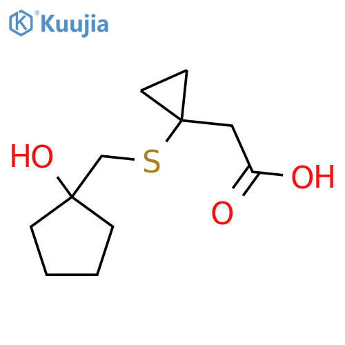2-(1-{[(1-Hydroxycyclopentyl)methyl]sulfanyl}cyclopropyl)acetic acid structure