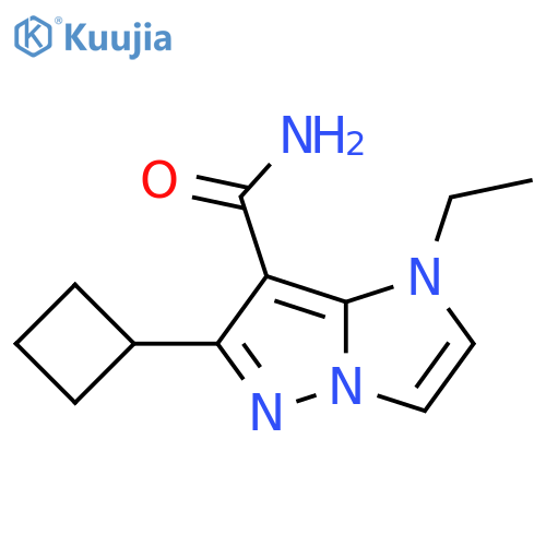 6-cyclobutyl-1-ethyl-1H-imidazo[1,2-b]pyrazole-7-carboxamide structure