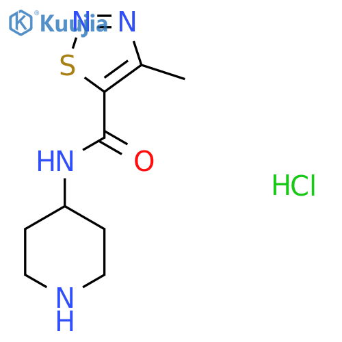4-methyl-N-(piperidin-4-yl)-1,2,3-thiadiazole-5-carboxamide hydrochloride structure