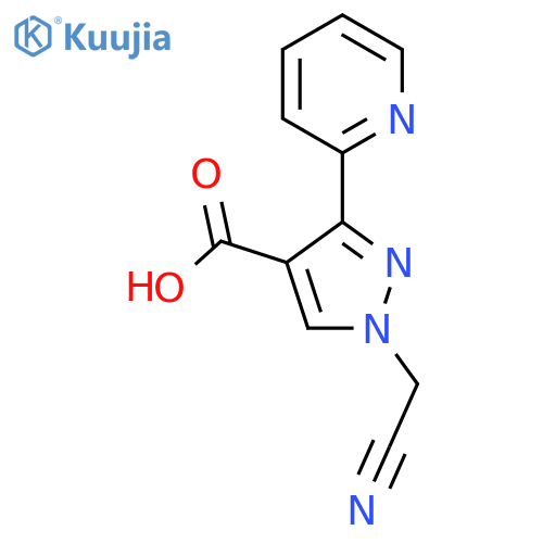 1-(cyanomethyl)-3-(pyridin-2-yl)-1H-pyrazole-4-carboxylic acid structure