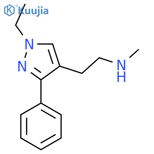 2-(1-ethyl-3-phenyl-1H-pyrazol-4-yl)-N-methylethan-1-amine structure