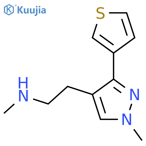 N-Methyl-2-(1-methyl-3-(thiophen-3-yl)-1H-pyrazol-4-yl)ethan-1-amine structure