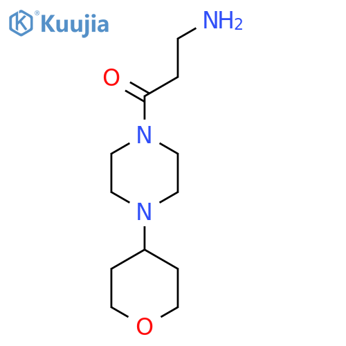 3-Amino-1-(4-(tetrahydro-2H-pyran-4-yl)piperazin-1-yl)propan-1-one structure