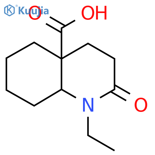 1-ethyl-2-oxooctahydroquinoline-4a(2H)-carboxylic acid structure