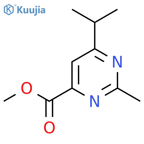 Methyl 2-methyl-6-(propan-2-yl)pyrimidine-4-carboxylate structure