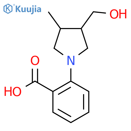 2-(3-(Hydroxymethyl)-4-methylpyrrolidin-1-yl)benzoic acid structure