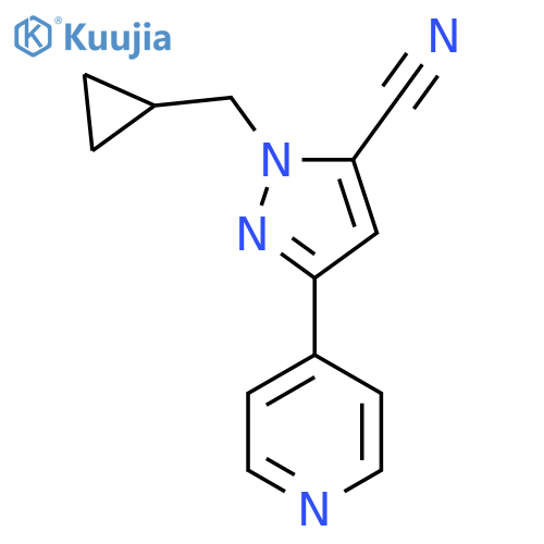 1-(cyclopropylmethyl)-3-(pyridin-4-yl)-1H-pyrazole-5-carbonitrile structure