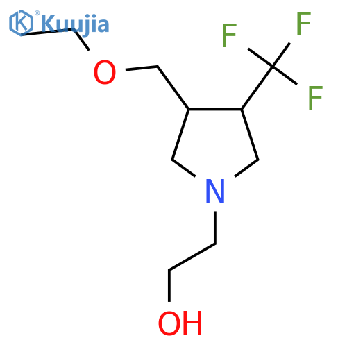 2-(3-(Ethoxymethyl)-4-(trifluoromethyl)pyrrolidin-1-yl)ethan-1-ol structure