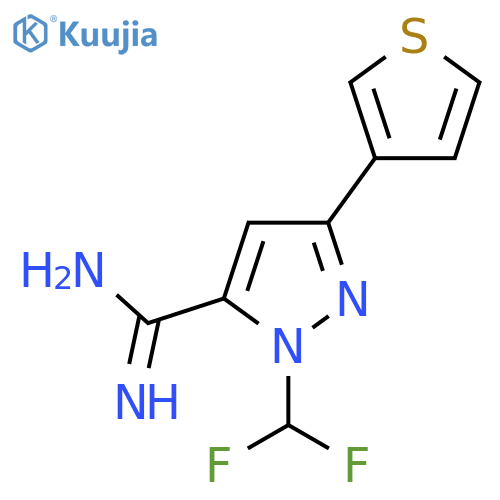 1-(difluoromethyl)-3-(thiophen-3-yl)-1H-pyrazole-5-carboximidamide structure
