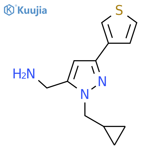 (1-(cyclopropylmethyl)-3-(thiophen-3-yl)-1H-pyrazol-5-yl)methanamine structure