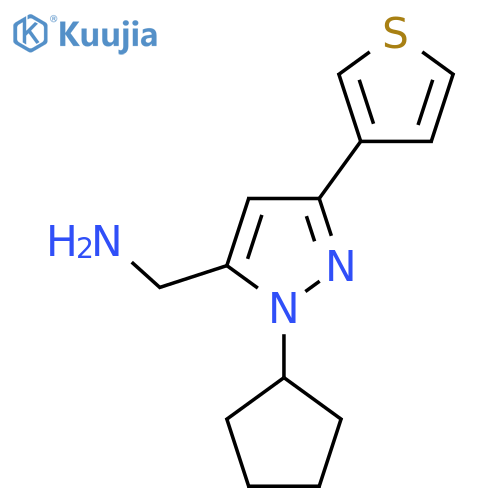 (1-cyclopentyl-3-(thiophen-3-yl)-1H-pyrazol-5-yl)methanamine structure
