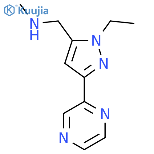 1-(1-ethyl-3-(pyrazin-2-yl)-1H-pyrazol-5-yl)-N-methylmethanamine structure