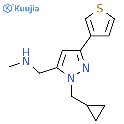 1-(1-(cyclopropylmethyl)-3-(thiophen-3-yl)-1H-pyrazol-5-yl)-N-methylmethanamine structure