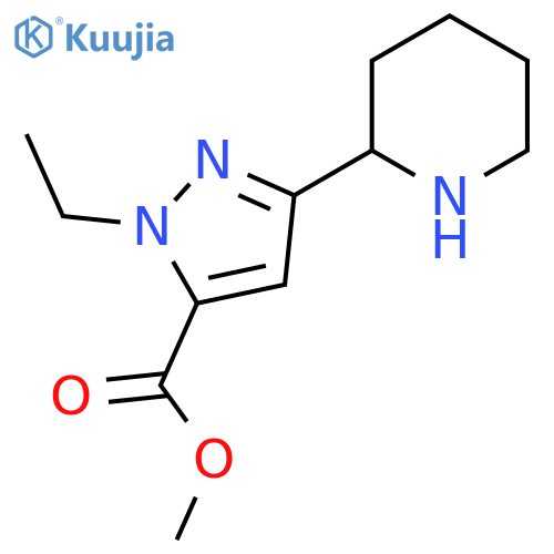methyl 1-ethyl-3-(piperidin-2-yl)-1H-pyrazole-5-carboxylate structure