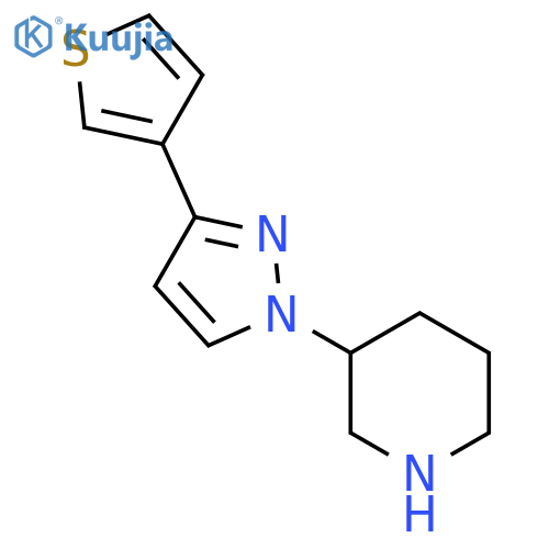 3-(3-(Thiophen-3-yl)-1H-pyrazol-1-yl)piperidine structure