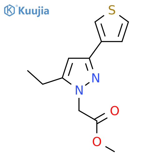 methyl 2-(5-ethyl-3-(thiophen-3-yl)-1H-pyrazol-1-yl)acetate structure
