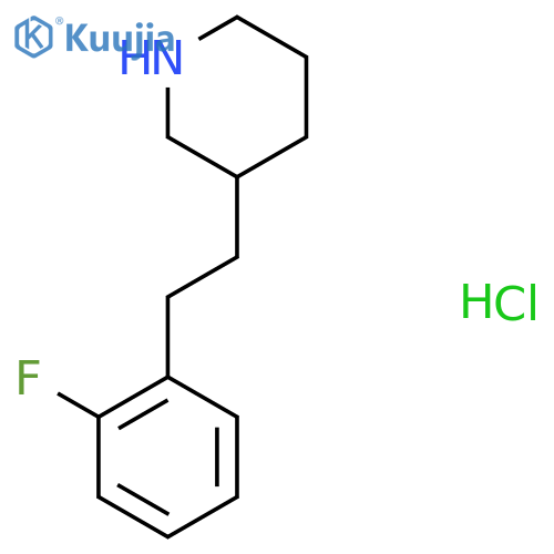 3-[2-(2-Fluorophenyl)ethyl]piperidine hydrochloride structure