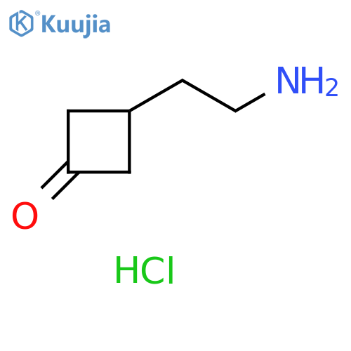 3-(2-aminoethyl)cyclobutan-1-one hydrochloride structure