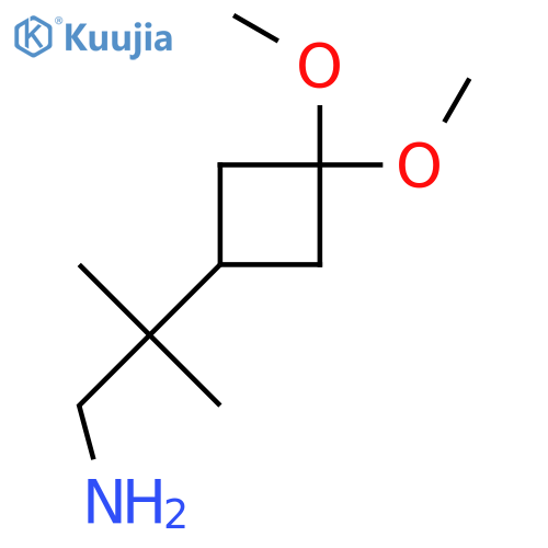2-(3,3-Dimethoxycyclobutyl)-2-methylpropan-1-amine structure