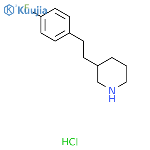 3-[2-(4-Fluorophenyl)ethyl]piperidine hydrochloride structure