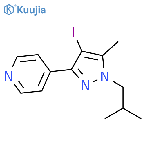 4-(4-iodo-1-isobutyl-5-methyl-1H-pyrazol-3-yl)pyridine structure
