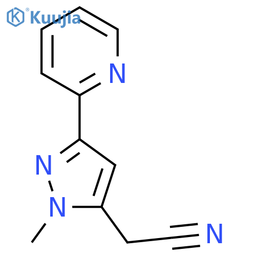 2-(1-methyl-3-(pyridin-2-yl)-1H-pyrazol-5-yl)acetonitrile structure