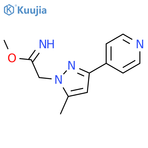 methyl 2-(5-methyl-3-(pyridin-4-yl)-1H-pyrazol-1-yl)acetimidate structure