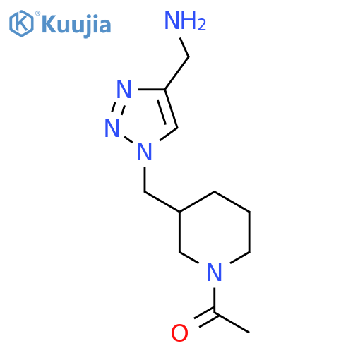 1-(3-((4-(Aminomethyl)-1H-1,2,3-triazol-1-yl)methyl)piperidin-1-yl)ethan-1-one structure