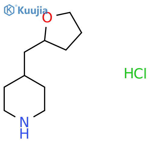 4-[(Oxolan-2-yl)methyl]piperidine hydrochloride structure